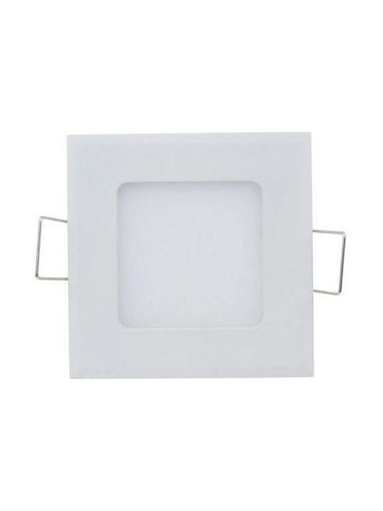 Aca Square Metallic Recessed Spot with Integrated LED and Warm White Light White 11.8x11.8cm. 1pcs
