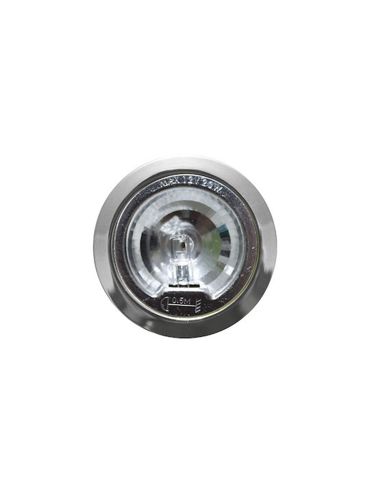 Aca Round Metallic Recessed Spot with Socket G4 Silver 7.2x7.2cm.