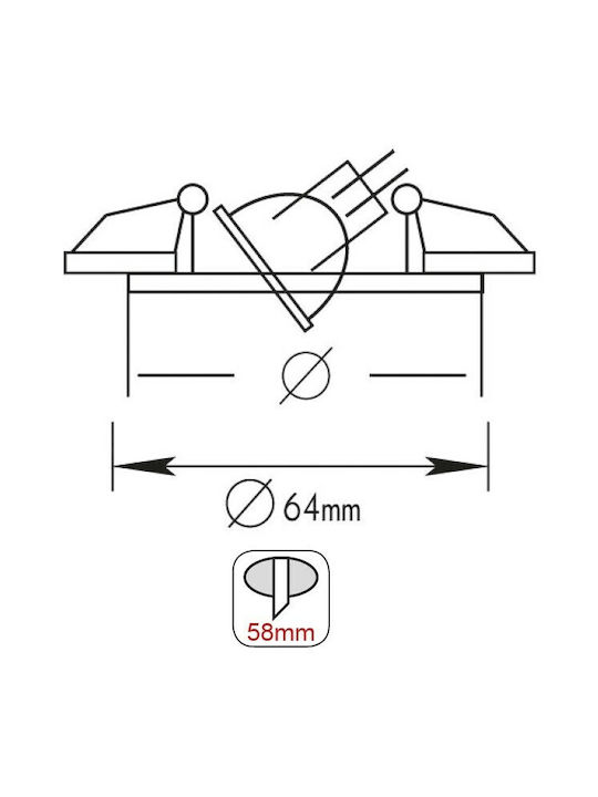 Aca Round Metallic Recessed Spot with Socket G4 MR11 Adjustable White 8.1x8.1cm.