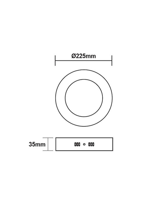 Aca Round Recessed Spot with Integrated LED and Warm White Light White 20.9x20.9cm.