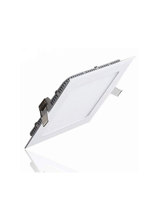 Aca Rectangle Recessed Spot with Integrated LED and Natural White Light White 22.3x22.3cm.