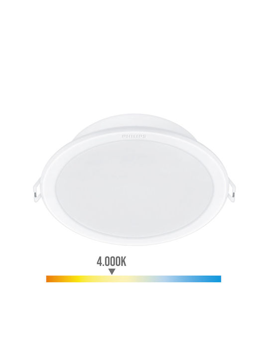 Philips Meson Rund Metallisch Einbau Spot mit integriertem LED und Natürliches Weißes Licht Weiß 21.5x21.5cm. 2Stück