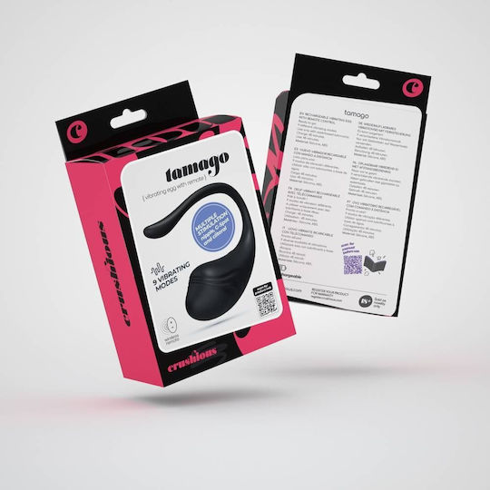 Crushious Mini Δονητής Egg με Απομακρυσμένο Έλεγχο 9cm Μαύρος