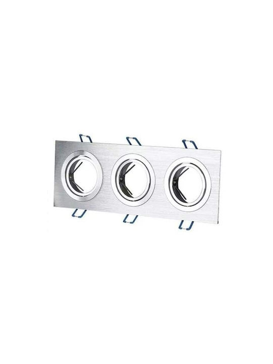 Aigostar Rectangle Metallic Frame for Spot GU10 Silver 25.5x9.1cm. 1pcs