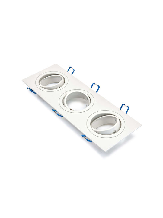 Aigostar Rectangle Metallic Frame for Spot GU10 Silver 25.5x9.1cm. 1pcs