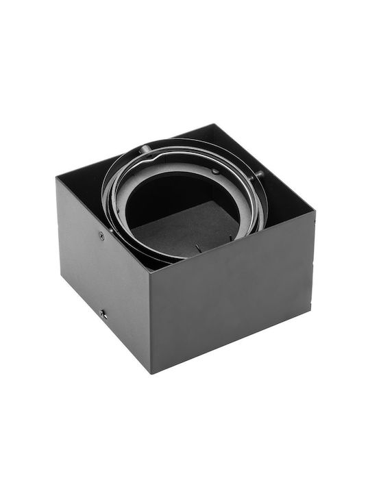 Gtv Rund Metallisch Rahmen für Spots GU10 Schwarz 1Stück