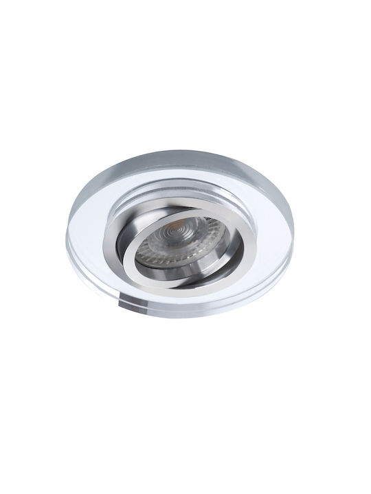 Kanlux Metallic Recessed Spot with Socket GU10 Silver 1pcs