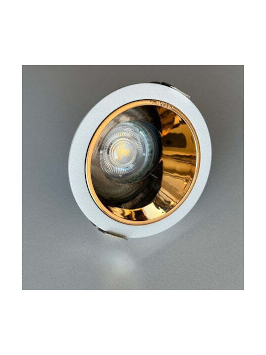 Home Lighting Rectangle Metallic Recessed Spot with Socket GU10 White 8x5cm. 1pcs