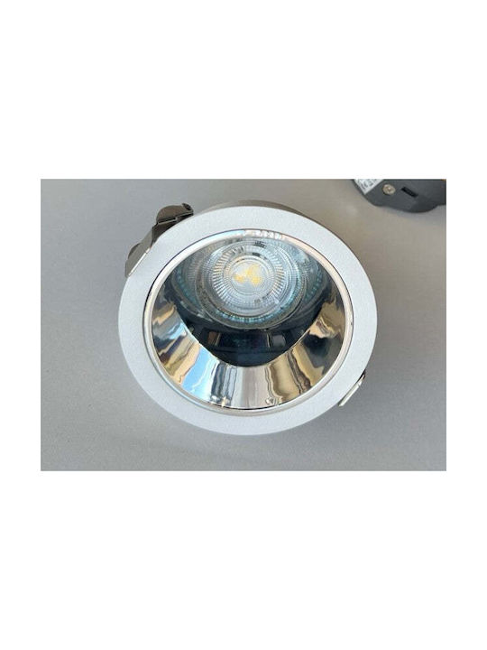 Home Lighting Metallic Recessed Spot with Socket GU10 Silver 7x7cm. 1pcs
