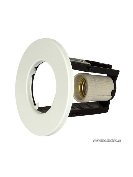 VK Lighting Rotund Metalic Cadru pentru Spoturi E27 Alb 12.5x12.5cm. 1buc VK Lighting Rotund Metalic Cadru pentru Spoturi E27 Alb 12.5x12.5cm. 1buc