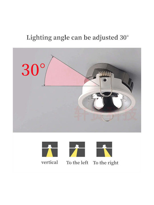 Home Lighting Metallic Recessed Spot with Socket GU10 Silver 7x7cm. 1pcs