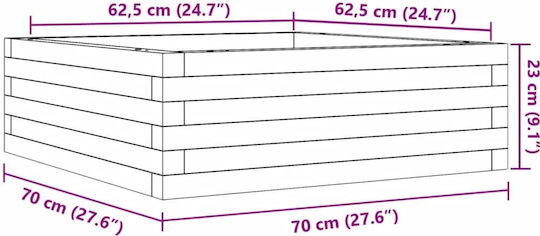 vidaXL Planter Box Lemn Maro 70x70x23cm.