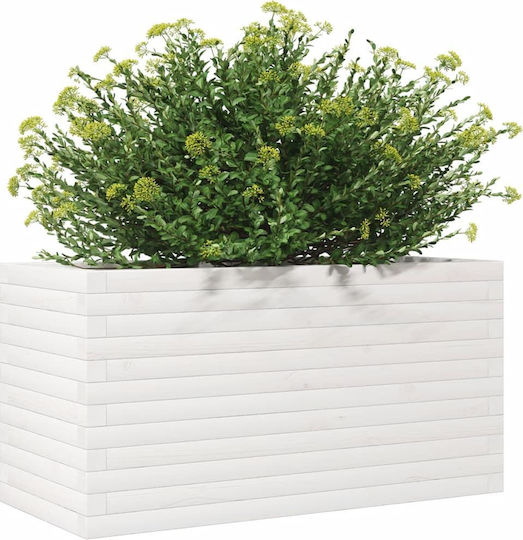 vidaXL Ζαρντινιέρα Ξύλινη Λευκή 90x40x45.5εκ.