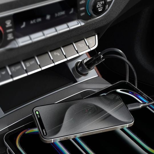 Spigen Arcstation Essential Car Charger Car Charger 50W 2.4A with Ports: 2xType-C Black Color