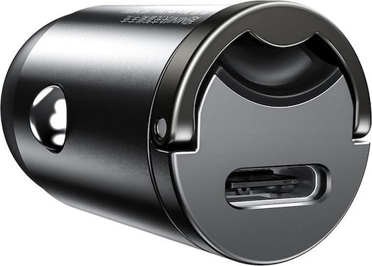 Baseus Car Charger Gray Tiny Star Mini Fast Charging with a Port Type-C with Cable Type-C