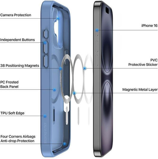 Dux Ducis Yind Задна корица Силикон / Пластмаса Сив (iPhone 16)