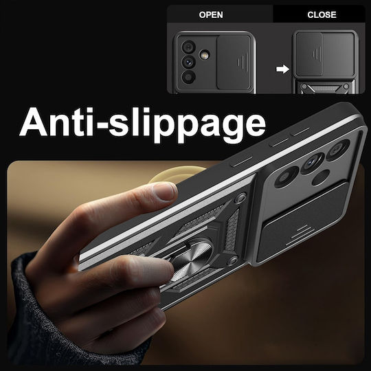 Techsuit Camshield Umschlag Rückseite Kunststoff / Silikon Schwarz (Samsung Galaxy A56 5G)