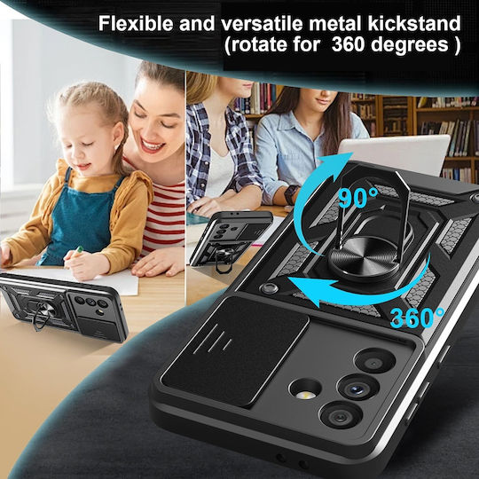 Techsuit Camshield Umschlag Rückseite Kunststoff / Silikon Schwarz (Samsung Galaxy A56 5G)