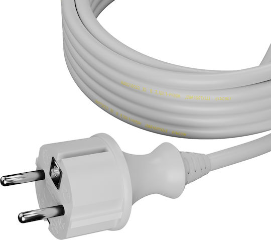 AWTools Netzkabel Typ NYL mit Kabeleigenschaften 3x1.5mm² in Weiß Farbe 1m