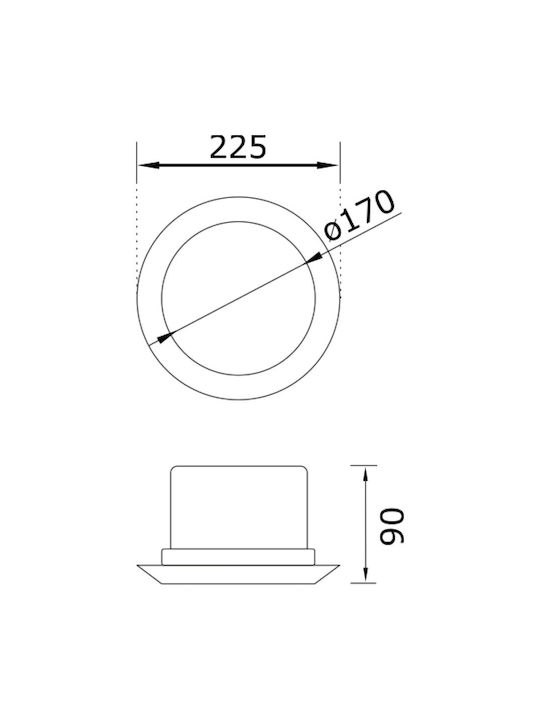 DIL Στρογγυλό Χωνευτό Σποτ με Ντουί G24d Χρώμιο 10x10εκ. 1τμχ