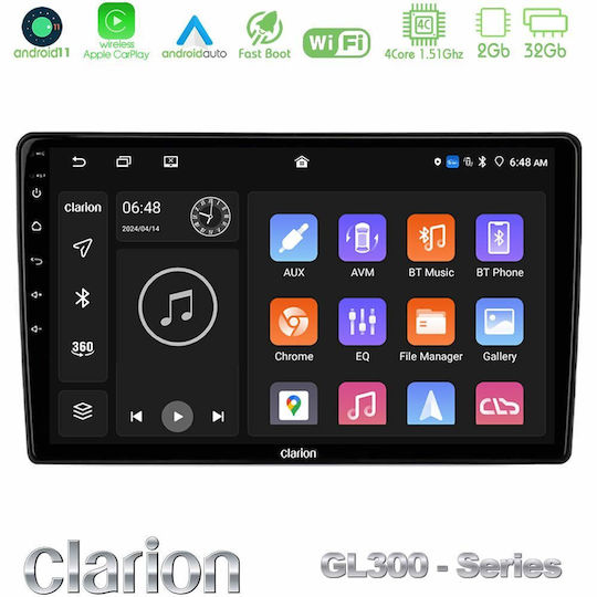 Clarion Car Audio System for Citroen DS5 2017-2021 with Touch Screen 9" Bluetooth USB AUX Wi-Fi GPS Apple CarPlay Android Auto