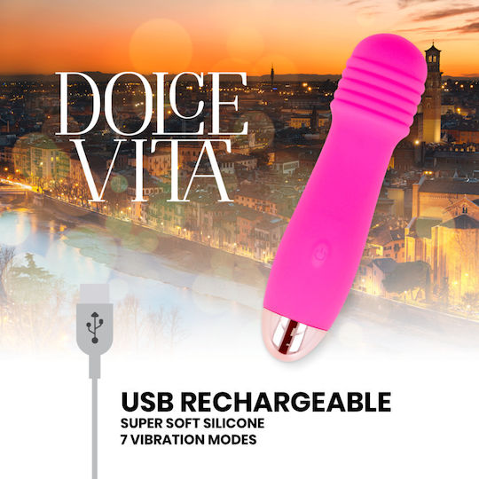 Dolce Vita Rechargeable Vibrator Three Mini Δονητής Μασάζ 2.8cm Pink