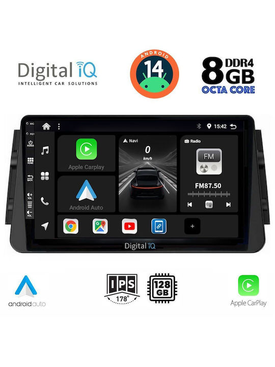 Digital IQ Car Audio System for Nissan Micra 2017> (Bluetooth/USB/AUX/WiFi/GPS/Apple-Carplay/Android-Auto) with Touch Screen 9"