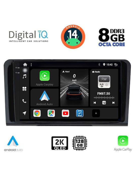 Digital IQ Car-Audiosystem für Mercedes-Benz Maschinelles Lernen / GL Klasse 2005-2011 (Bluetooth/USB/AUX/WiFi/GPS/Apple-Carplay/Android-Auto) mit Touchscreen 9"