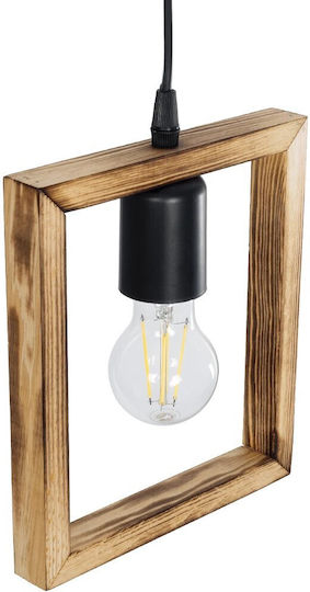 GloboStar Edison Pendant Light Beige with Socket E27 18.5x18.5x66cm