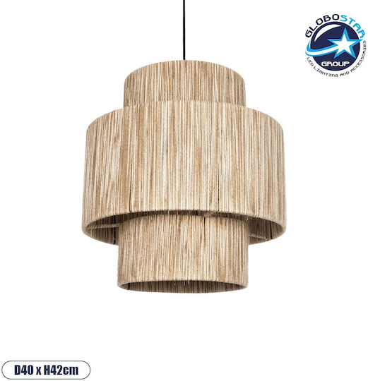 GloboStar Salto Κρεμαστό Φωτιστικό Μπεζ 39x39x80εκ.