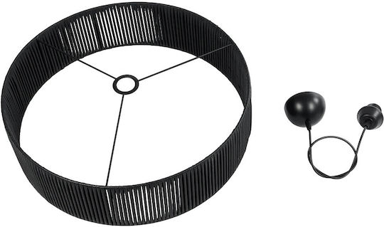 GloboStar Rattan Pendant Light Black Boho with Socket E27 55x55x90cm