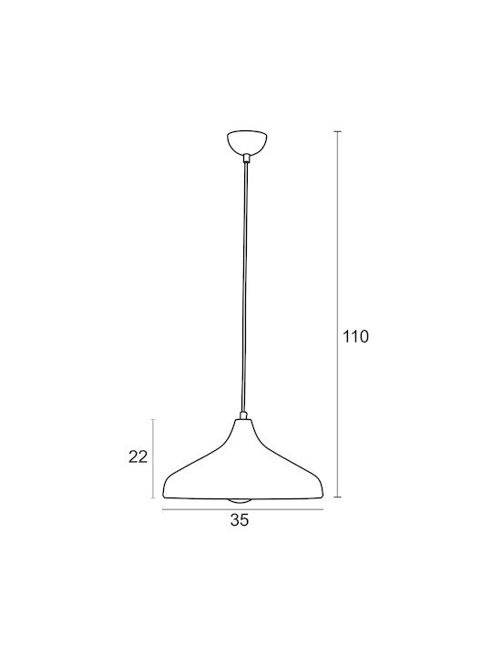ArkoLight White Bell Pendant Ceiling Light with E27 Socket 35x36x36cm