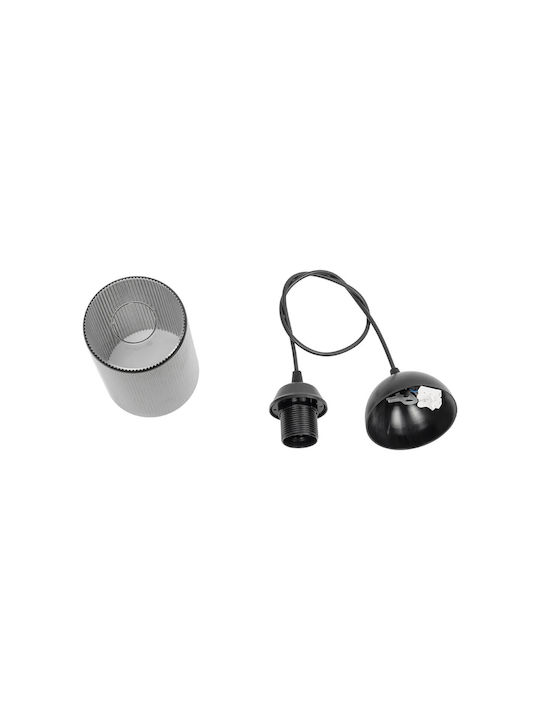 GloboStar Torus Κρεμαστό Φωτιστικό Μαύρο με Ντουί E27 10x10x77εκ.