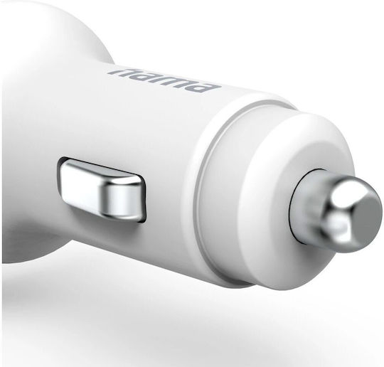 HAMA Încărcător Auto 20W Cu Încărcare Rapidă Cu O Singură Port: 1xType-C Cu Cablu Lightning Culoare Albă