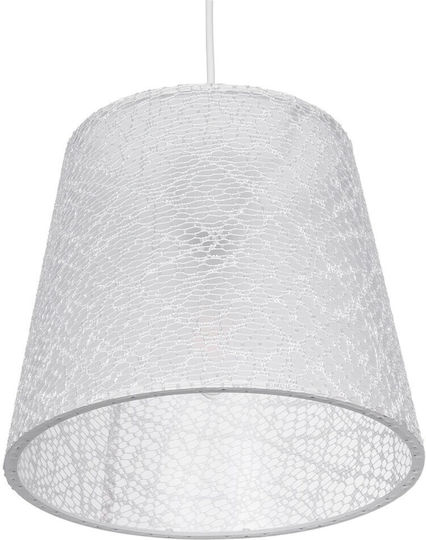 GloboStar Coney Hängelampe Weiß mit Fassung E27 26x26x93cm.