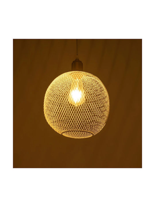 GloboStar Wire Pendant Light White Grid with Socket E27 29x29x90cm