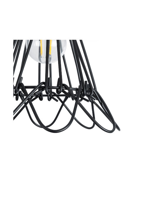 GloboStar Flower Iron Κρεμαστό Φωτιστικό Πορτοκαλί Πλέγμα με Ντουί E27 10x10x20εκ.