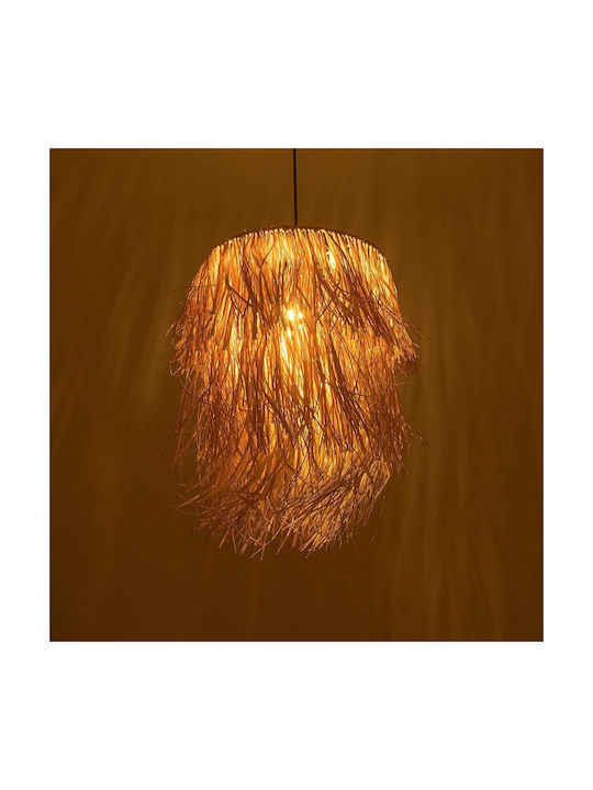 GloboStar Weg Hängelampe Beige Boho mit Fassung E27 30x30x90cm.