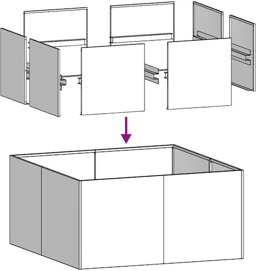 vidaXL Planter Box Metal Silver 80x80x40cm.