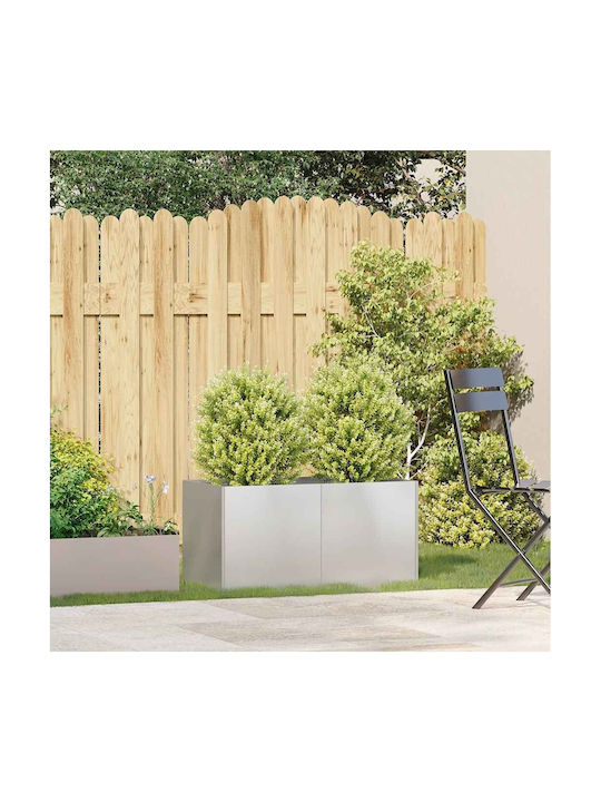 vidaXL Planter Box Metal Silver 80x40x40cm.