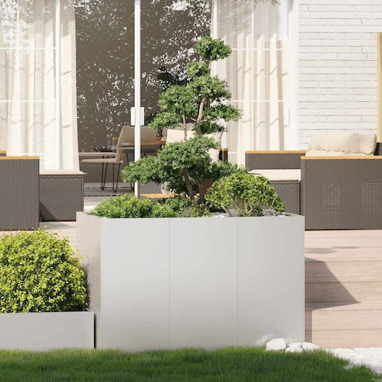 vidaXL Ζαρντινιέρα Μεταλλική Ασημι 120x80x80εκ.