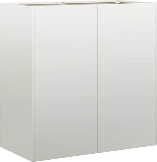 vidaXL Planter Box Metalic Argintiu 80x40x80 cm