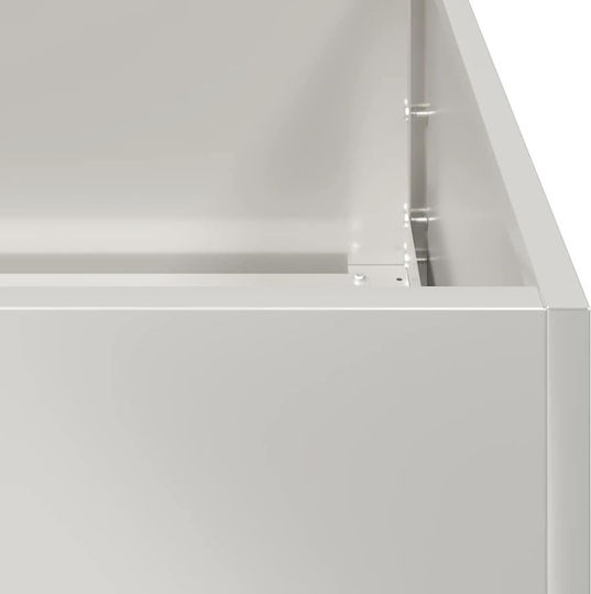vidaXL Planter Box Metalic Argintiu 80x40x80 cm