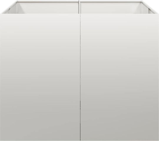 vidaXL Metallic Silver Planter Box 100x100x80cm