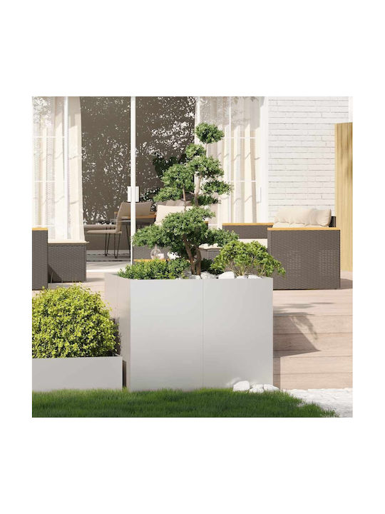 vidaXL Ζαρντινιέρα Μεταλλική Ασημι 100x100x80εκ.