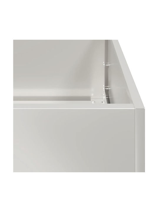 vidaXL Metallischer Silberner Blumenkasten 80x80x80cm