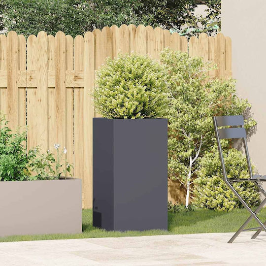 vidaXL Planter Box Metallic Charcoal 40x40x80cm.