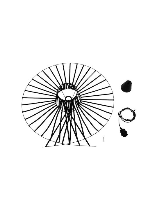GloboStar Widow Pendant Light Black Grid with Socket E27 80x80x30cm