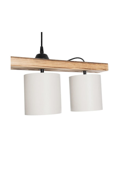 GloboStar Pendant Light White Rail for 5 Bulbs E27 100x15x73cm