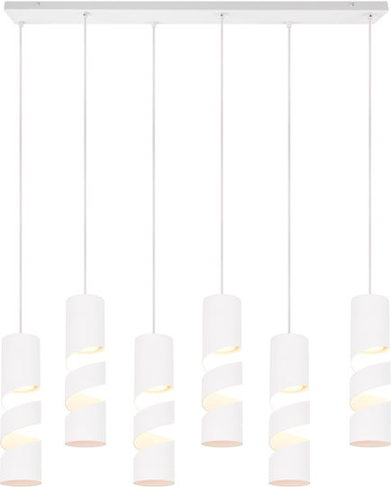 Trio Lighting Pendant Light White for 6 Bulbs GU10 100x9x150cm